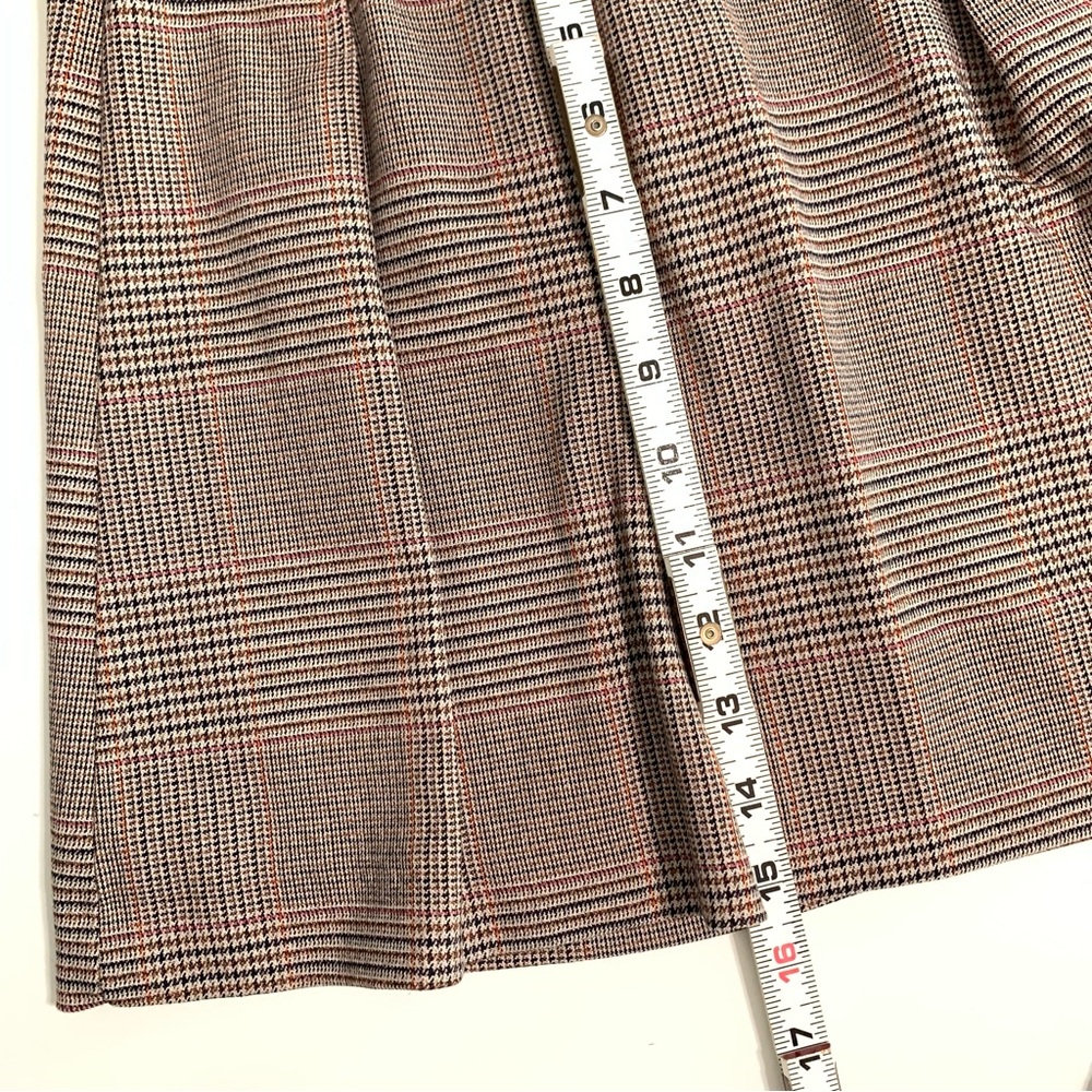 Zara Brown Plaid Mini Skirt High Waisted Size XS - Picture 6 of 10